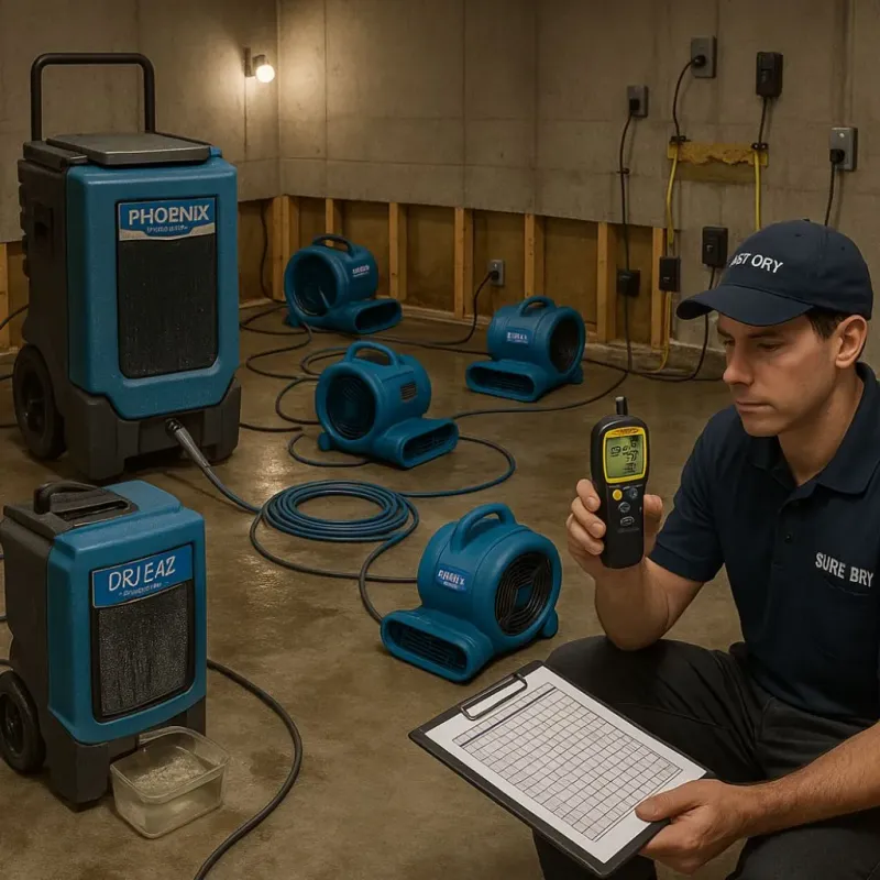 Structural Drying and Dehumidification process in Clarksville, TN